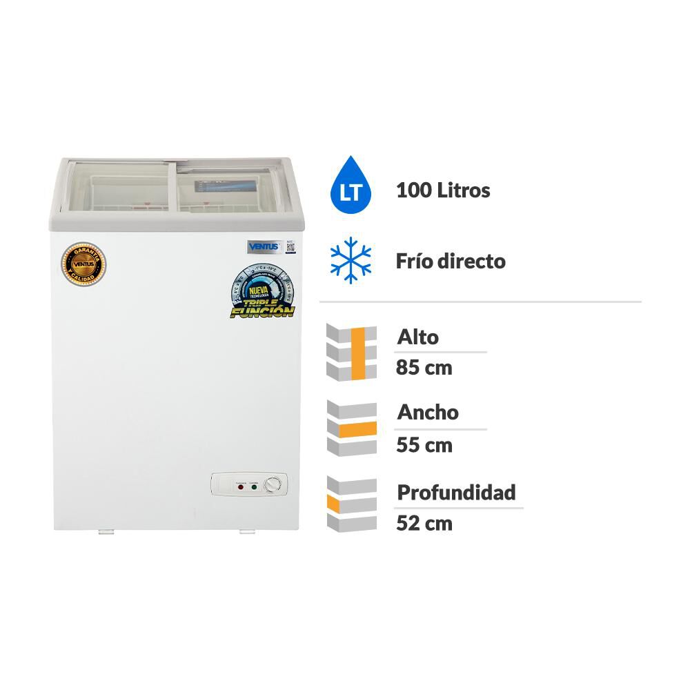 Freezer Horizontal Ventus CTV-100C / 100 Litros image number 1.0