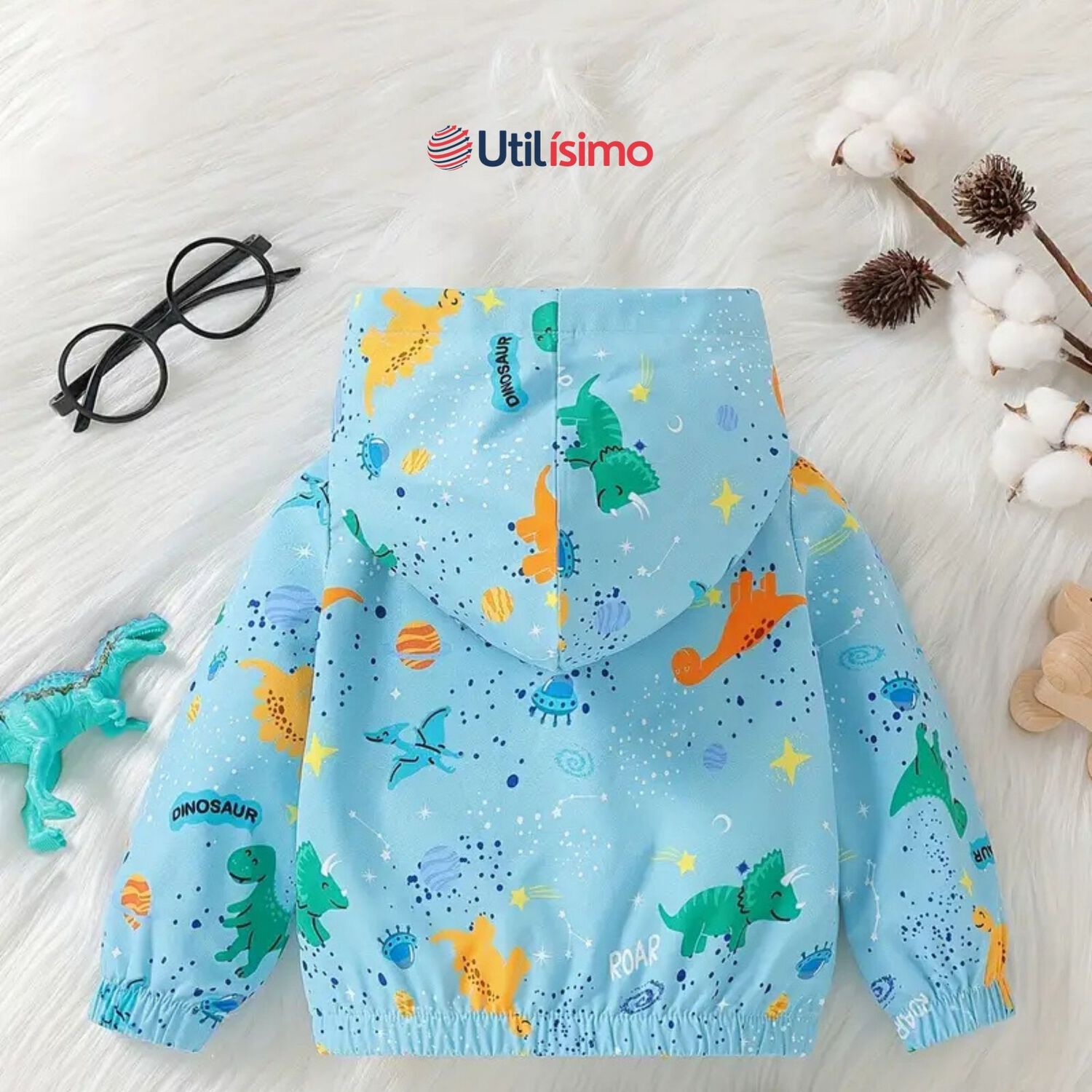 Cortaviento Impermeable Chaqueta Estampado Ni&ntilde;o Y Beb&eacute; Dita Blue image number 4.0