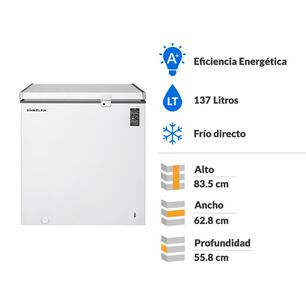 Freezer Horizontal Sindelen SFH-152BL / Fr&iacute;o Directo / 137 Litros / A+