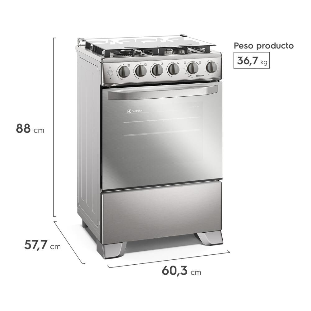 Cocina A Gas Electrolux Fe4sxc 4 Quemadores image number 2.0