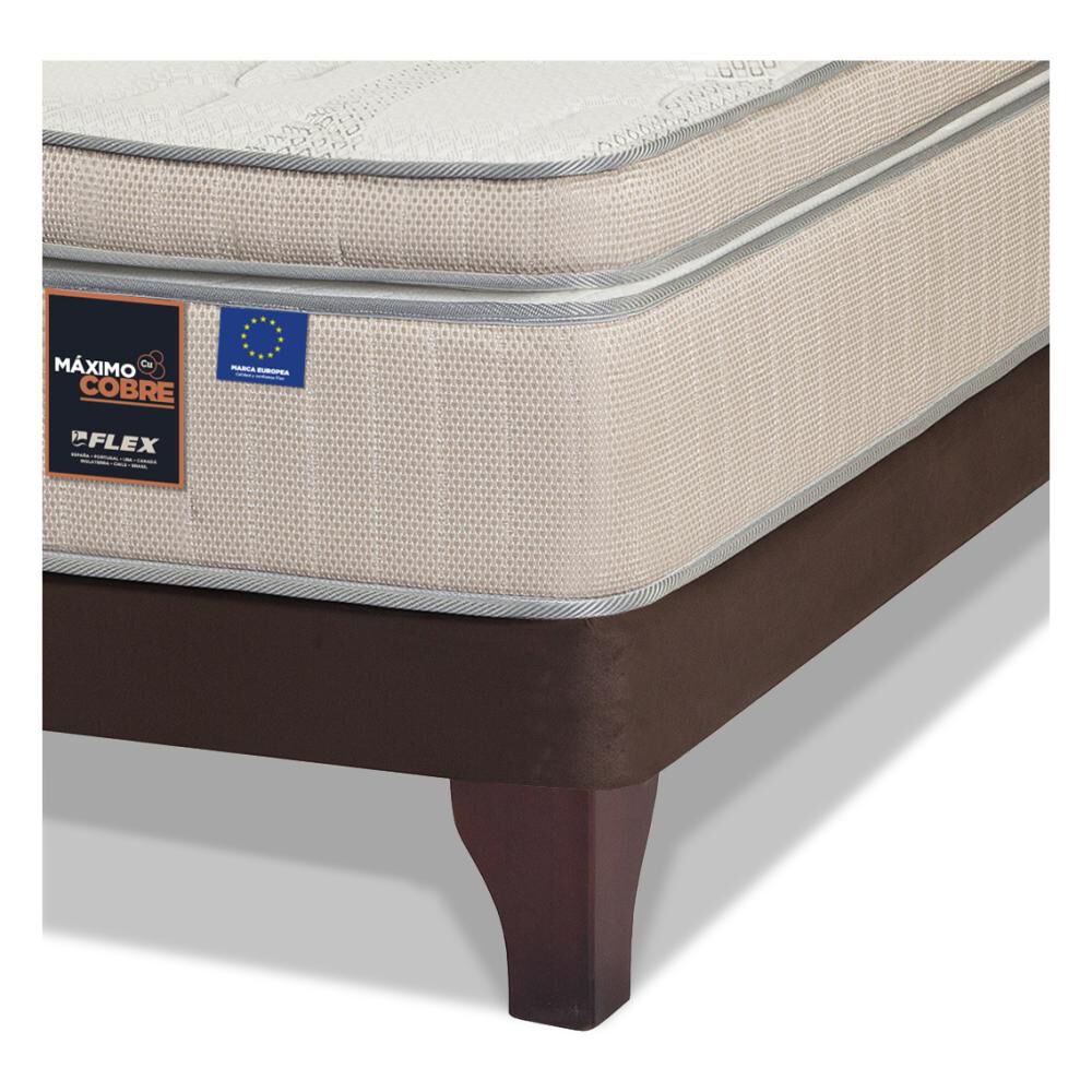 Cama Europea Flex Máximo Cobre / King / Base Dividida + Almohadas image number 2.0