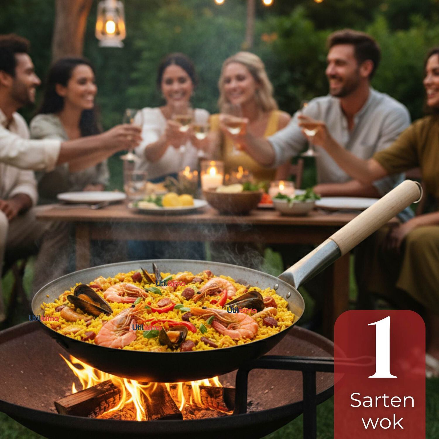Sart&eacute;n Wok Tradicional Chino De 37cm Acero Al Carbono image number 0.0