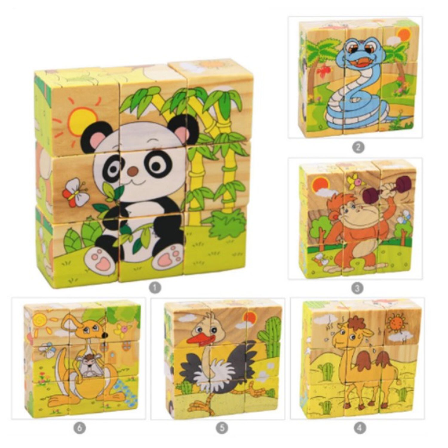 Cubos Rompecabezas Puzzles De Madera 6 Juegos En 1 Ni&ntilde;os image number 4.0