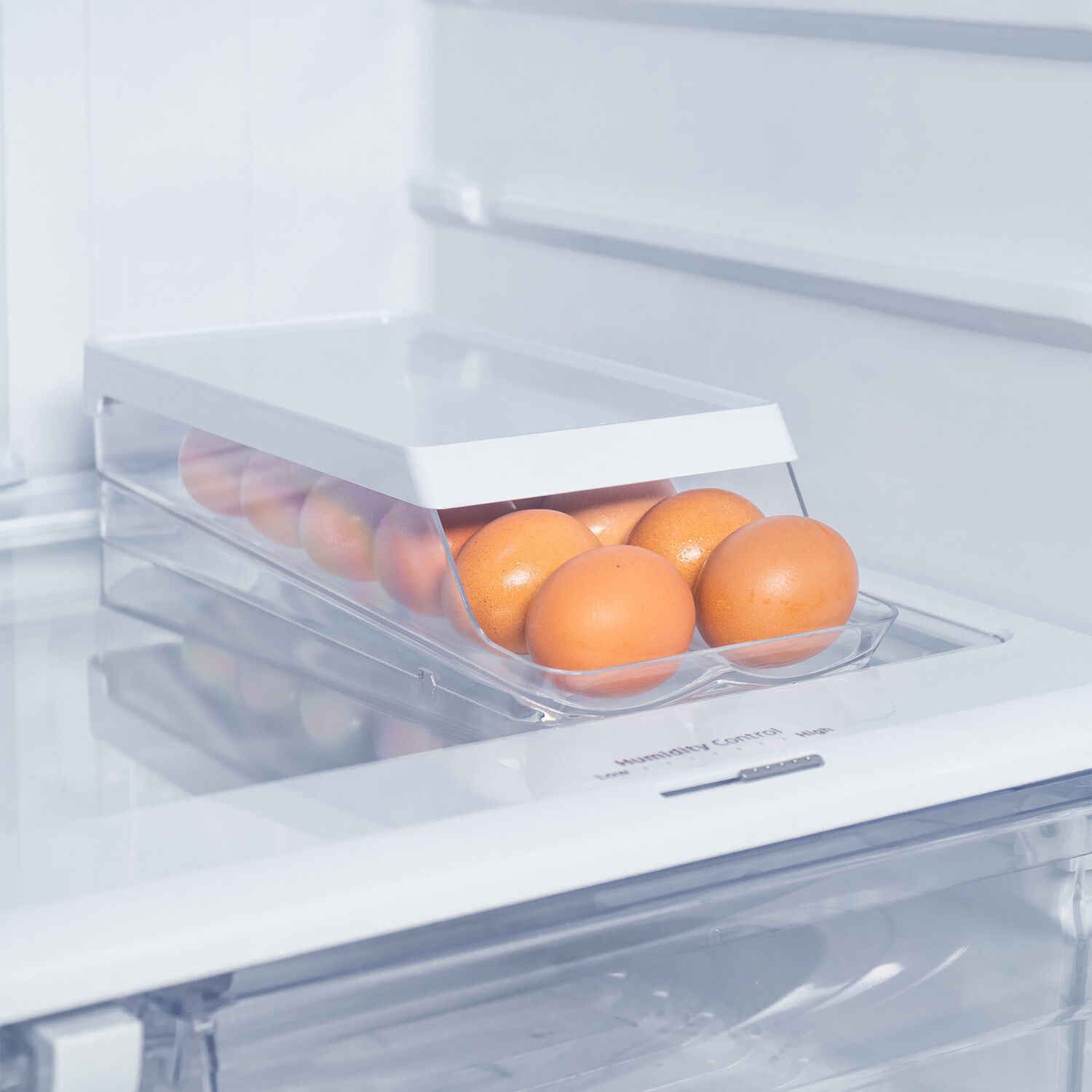 Organizador De Huevos Roll Clear Fresh 14 Un Blanco Ou image number 1.0