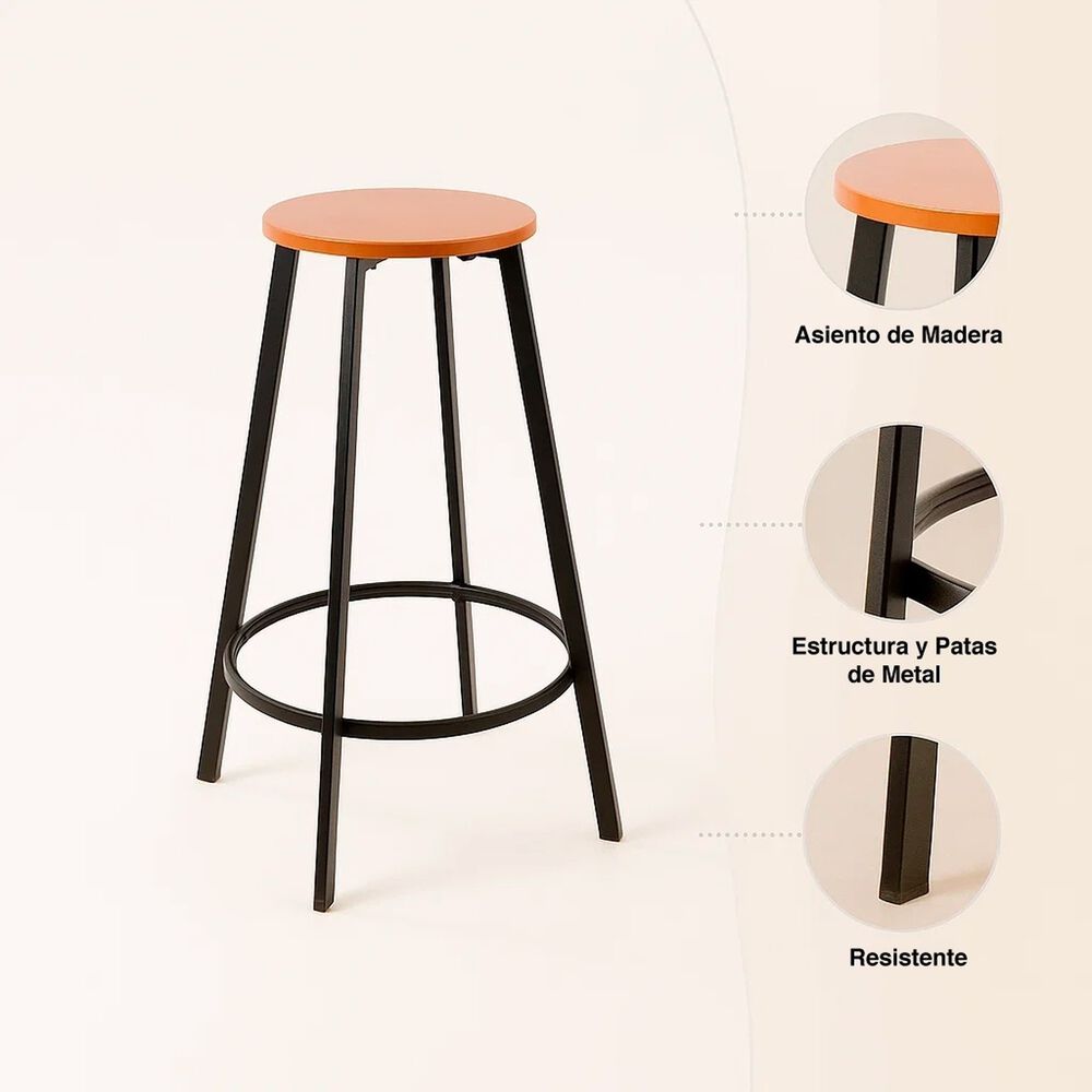 Pack De 4 Pisos Taburete De Bar Elipse Industrial image number 4.0