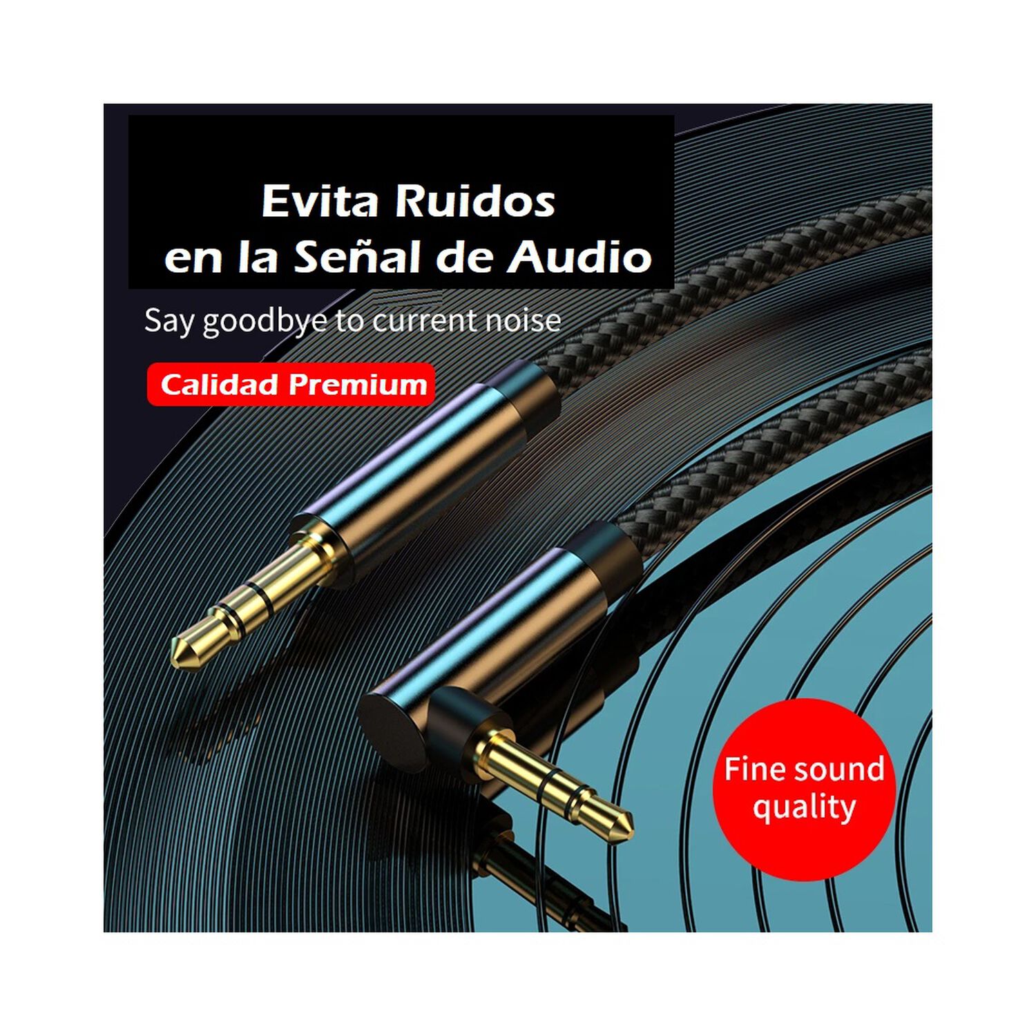 Cable De Audio Premium 1x1 Jack 3.5mm Acordonado 3mt image number 2.0