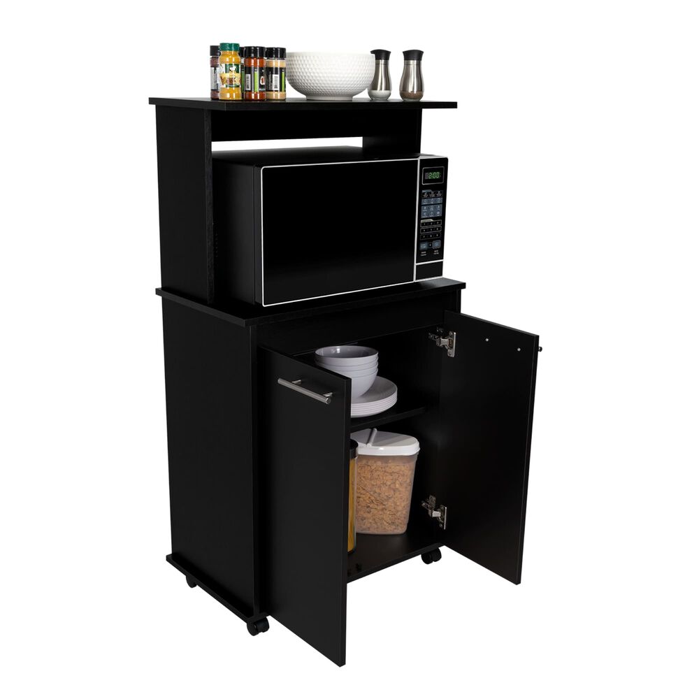Mueble Microondas Con Ruedas 2 Puertas Fm-004n Negro image number 6.0