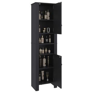 Estante Ba&ntilde;o Organizador 2 Puertas Negro