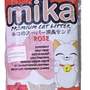 Arena Para Gato Aglutinante Premium Mika Aroma Rosas 5l 4kg