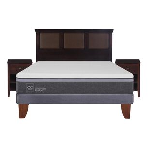 Cama Europea Cic Ortopedic / 2 Plazas / Base Normal  + Set De Maderas