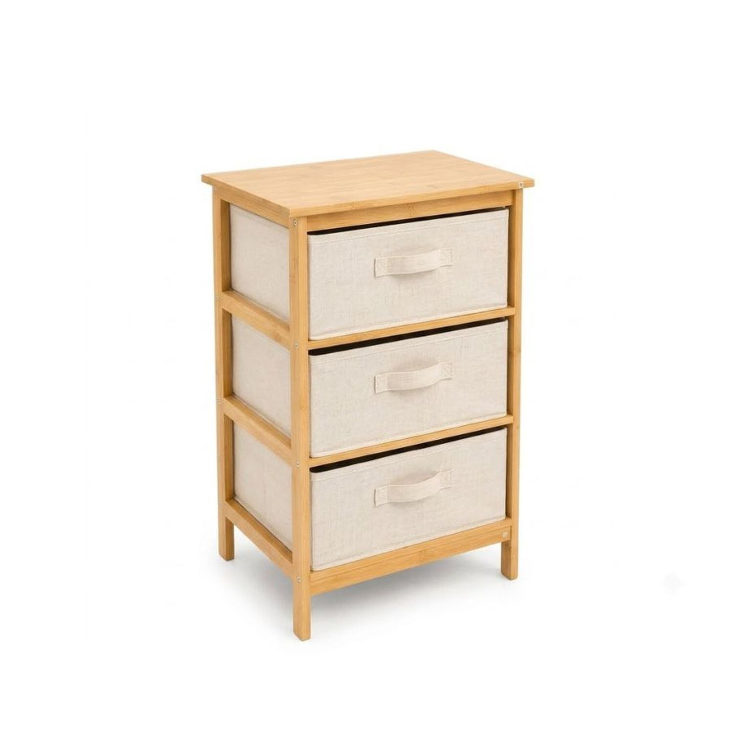Mueble Organizador Bamb&uacute; De 3 Niveles Con Cajones De Tela image number 0.0