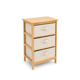 Mueble Organizador Bamb&uacute; De 3 Niveles Con Cajones De Tela