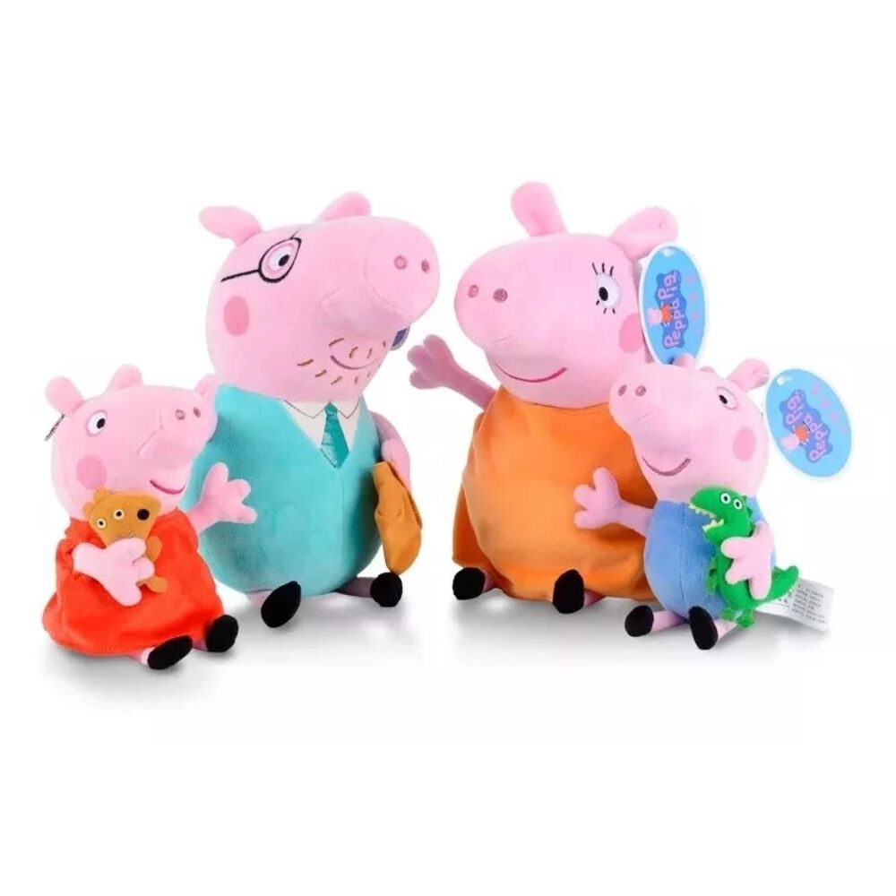 Pack 4 Peluches Familia Peppa Pig 30cm Rosado Infantil image number 0.0