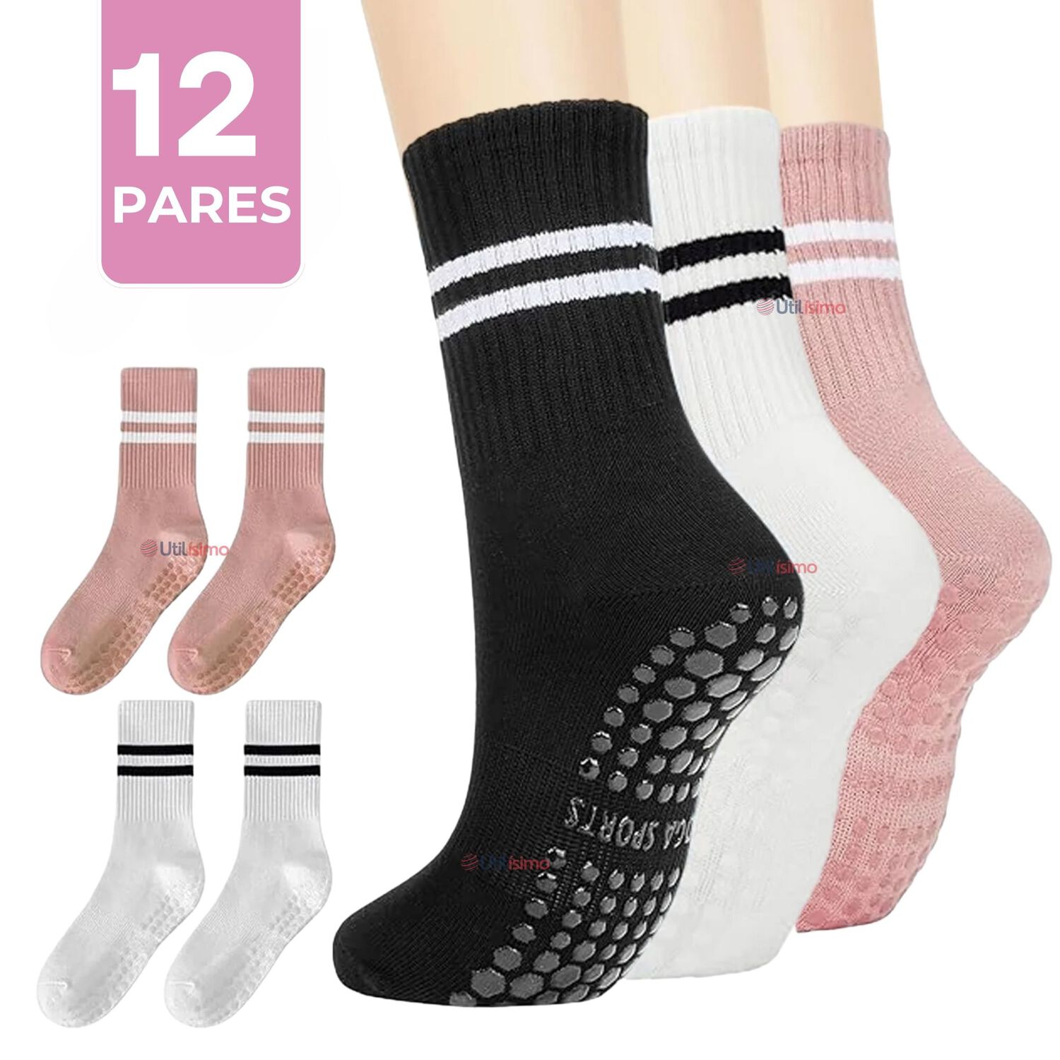 Pack 12 Calcetines Antideslizantes Largos Mujer image number 0.0