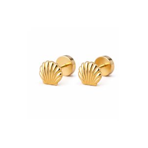 Aros Ostras Abridores 5mm Oro 14k A Presi&oacute;n Beb&eacute; Ni&ntilde;a Hipoalerg&eacute;nicos