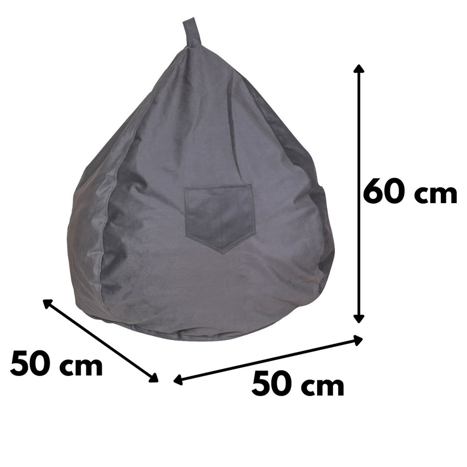 Pouf Pera Infantil Gris Felpa 60x50x50 Cm M&aacute;xima Design image number 2.0