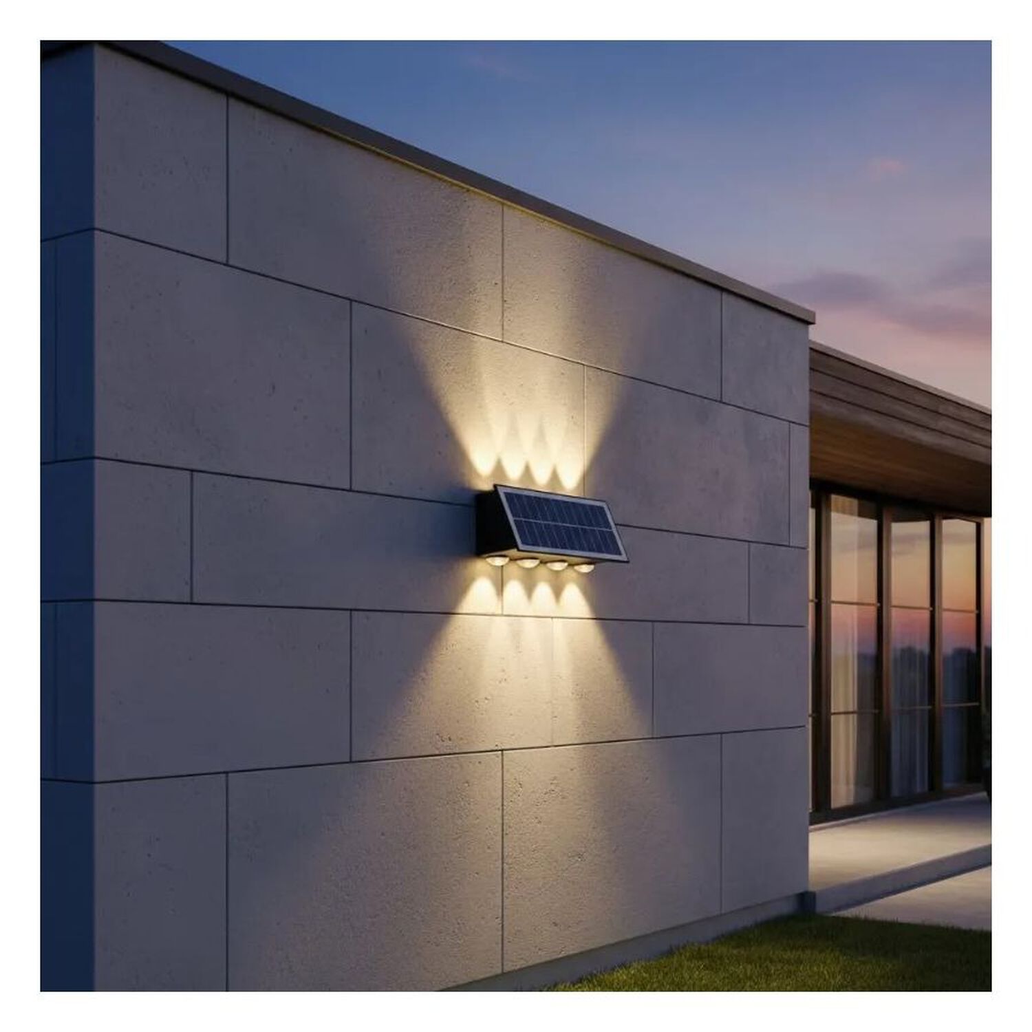 Foco Solar Led Exterior Aplique Pared Jardin Impermeable image number 4.0
