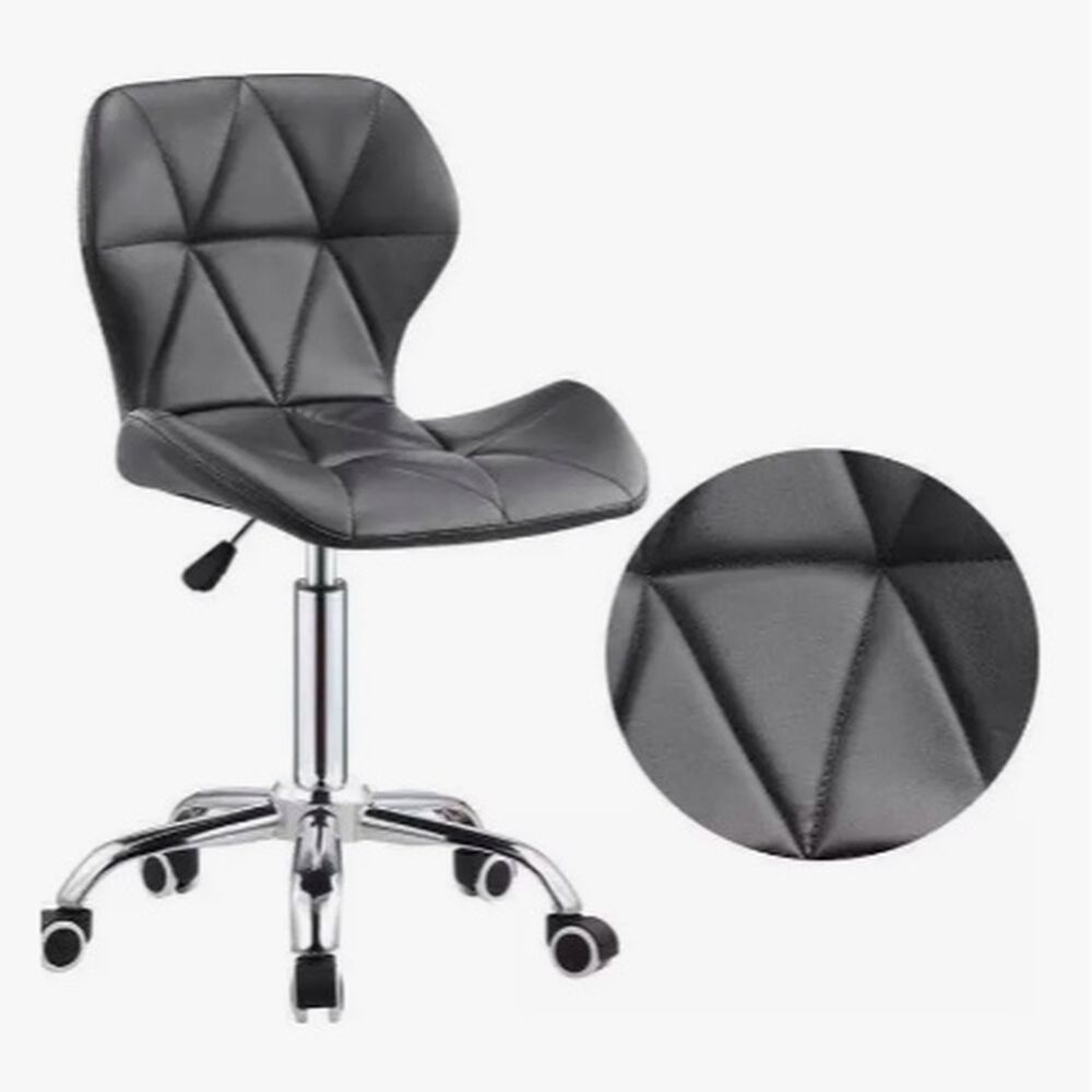 Silla De Escritorio Mariposa Giratoria Acolchada Color Negro image number 1.0
