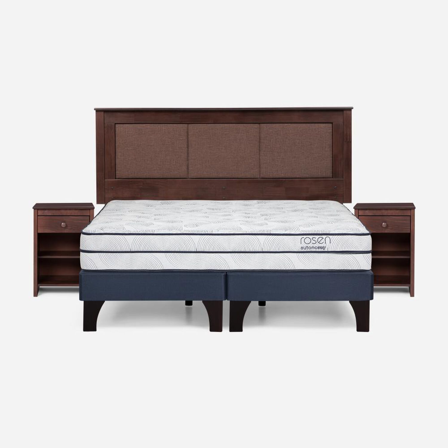 Cama Europea Rosen Autonomy Sky / King / Base Dividida + Set De Maderas Rachel image number 0.0