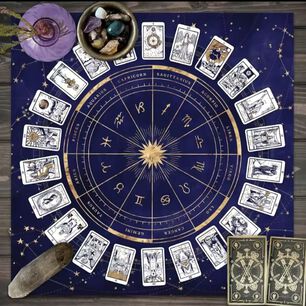 Mantel Para Tarot Y Or&aacute;culos Zod&iacute;aco 49 X 49 Cm