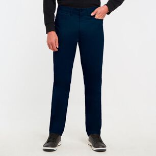 Pantal&oacute;n Liso Tiro Medio Slim Hombre Az Black