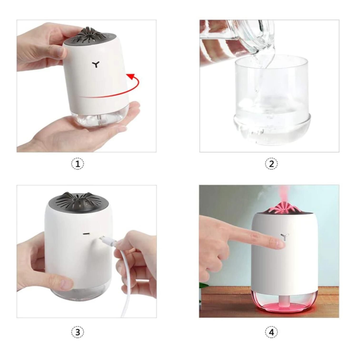 Mini Humidificador Difusor De Aromas 7 Colores Led 260ml image number 1.0