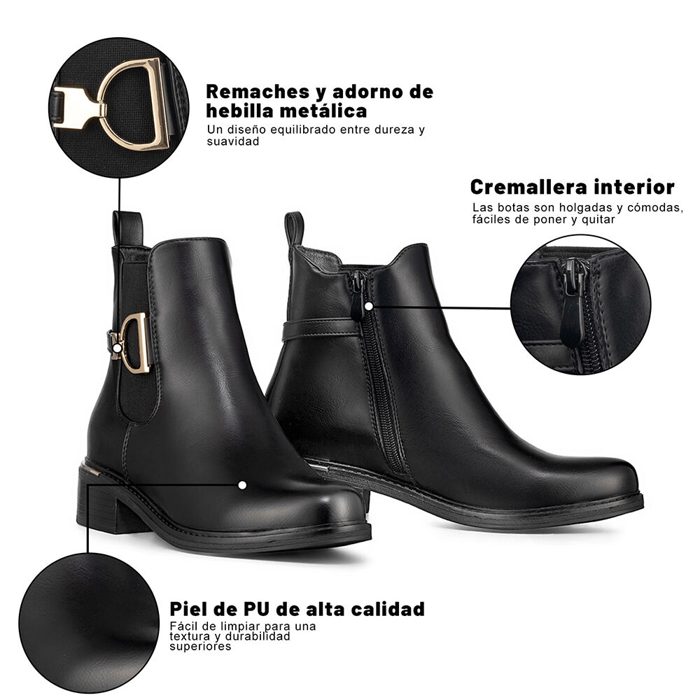 Botin Casual Mujer Eco Cuero Vintage Elegante Weide Qbm18 image number 7.0