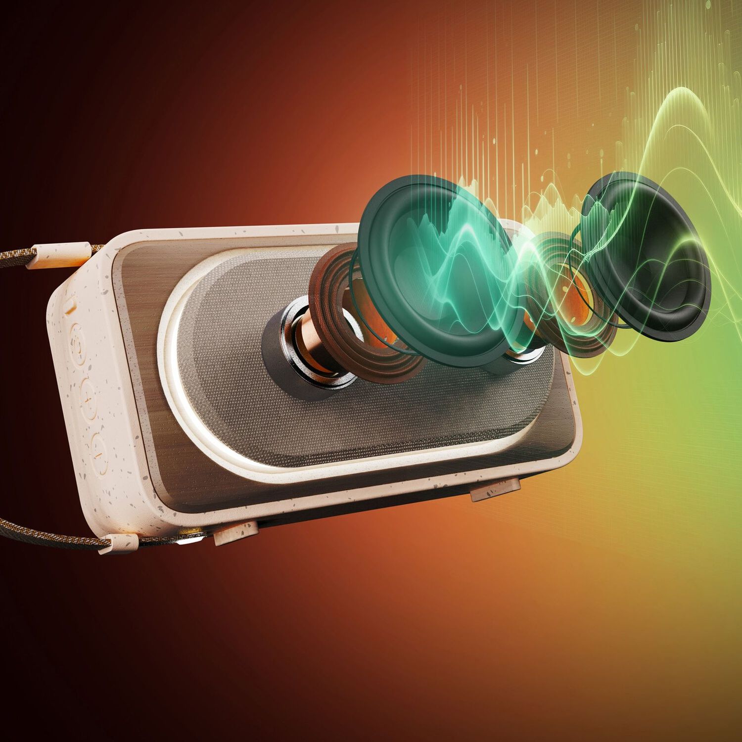 Parlante Bluetooth Roots Solar Crema Marley image number 6.0