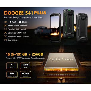 Celular Rugged Doogee S41 Plus Resistente A Golpes, Polvo, Humedad Y Agua / Desbloqueo Facial Y Con Huella Dactilar, Nfc, Radio Fm