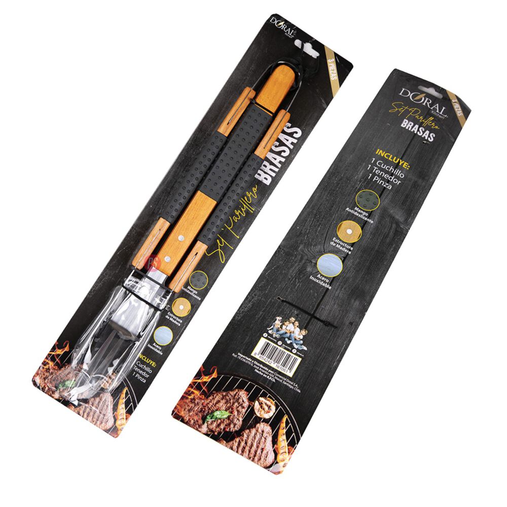 Set Parrillero 3 Piezas Acero Inoxidable Brasas - Ps image number 2.0