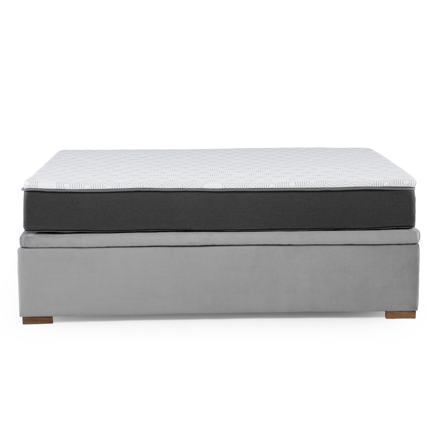 Cama Funcional Boxet 2 Plazas Base Dividida Colchon Resortes New Top Funda Lavable Gris image number 6.0