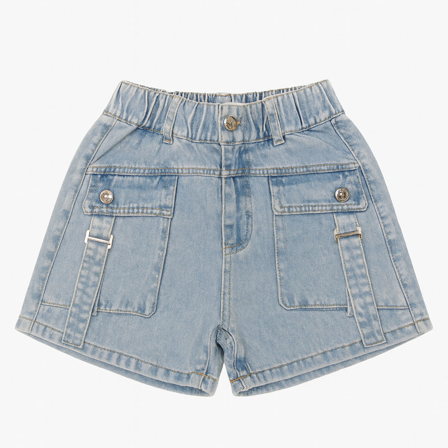 Short Jeans Ni&ntilde;os Azul Medio Kibou Vintage Estilo Cargo image number 1.0