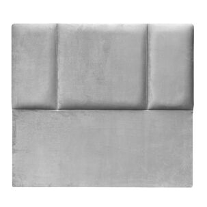 Respaldo De Cama Block Felpa Gris Plata 1,5 Plazas