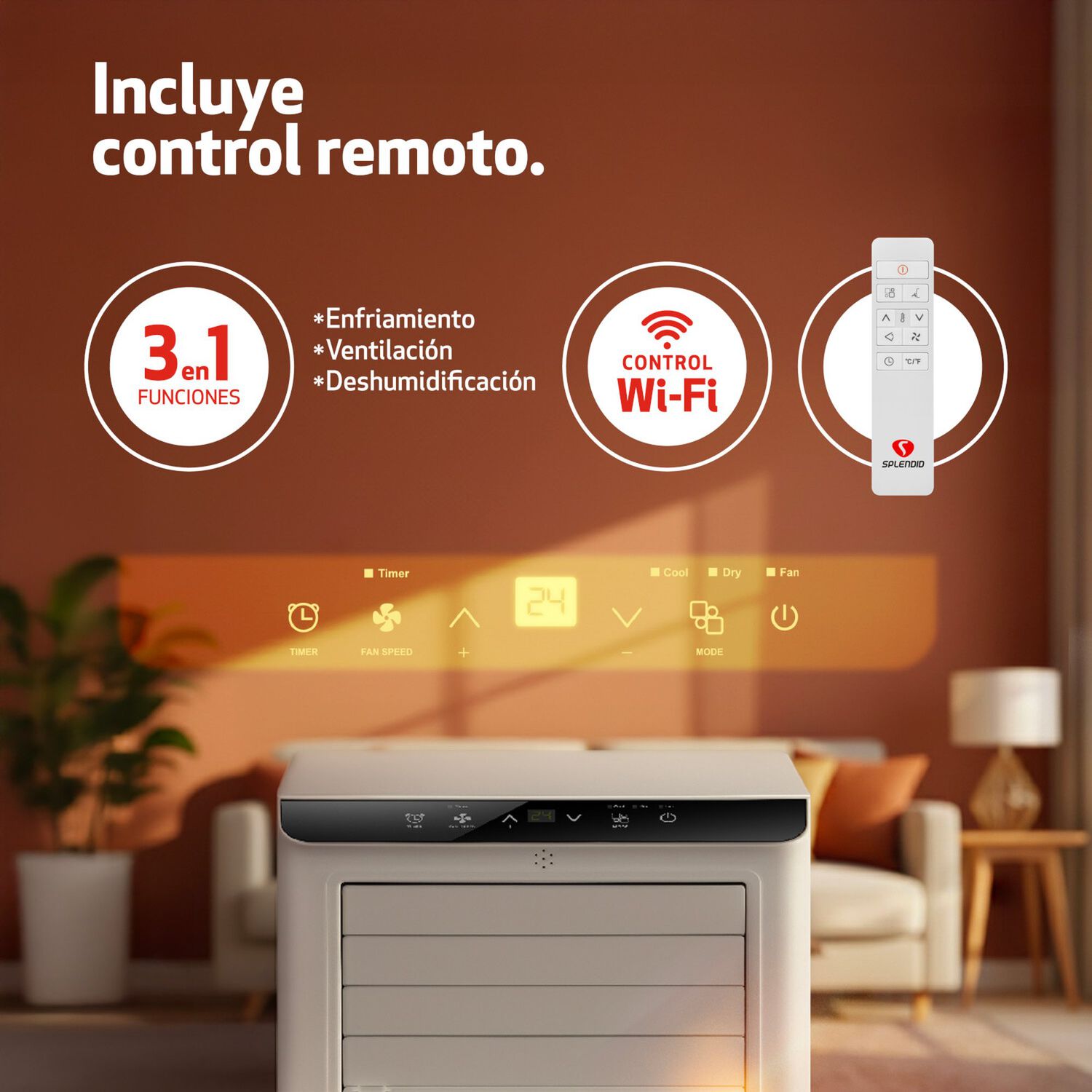 Aire Acondicionado Port&aacute;til 12k Btu Solo Fr&iacute;o Wifi Splendid image number 7.0
