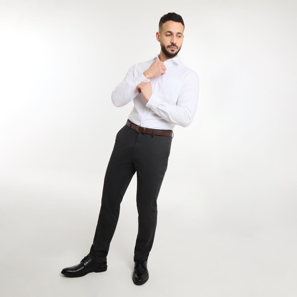 Pantalón Tiro Medio Slim Hombre Az Black image number 1.0