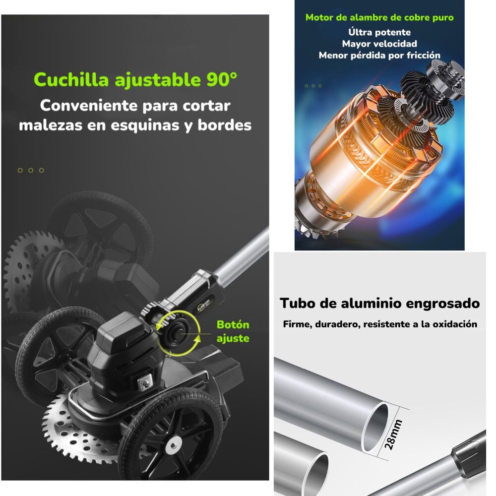 Orilladora De Pasto El&eacute;ctrica 2 Bater&iacute;as M&aacute;s Accesorios A01 image number 2.0