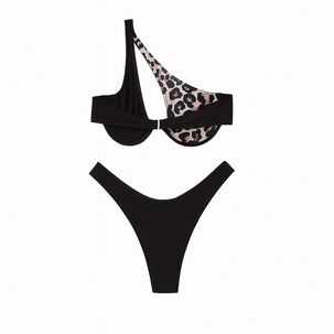 Traje Baño Bikini Alto Animal Print Con Aro Realce Traje Baño Bikini Alto Animal Print Con Aro Realce