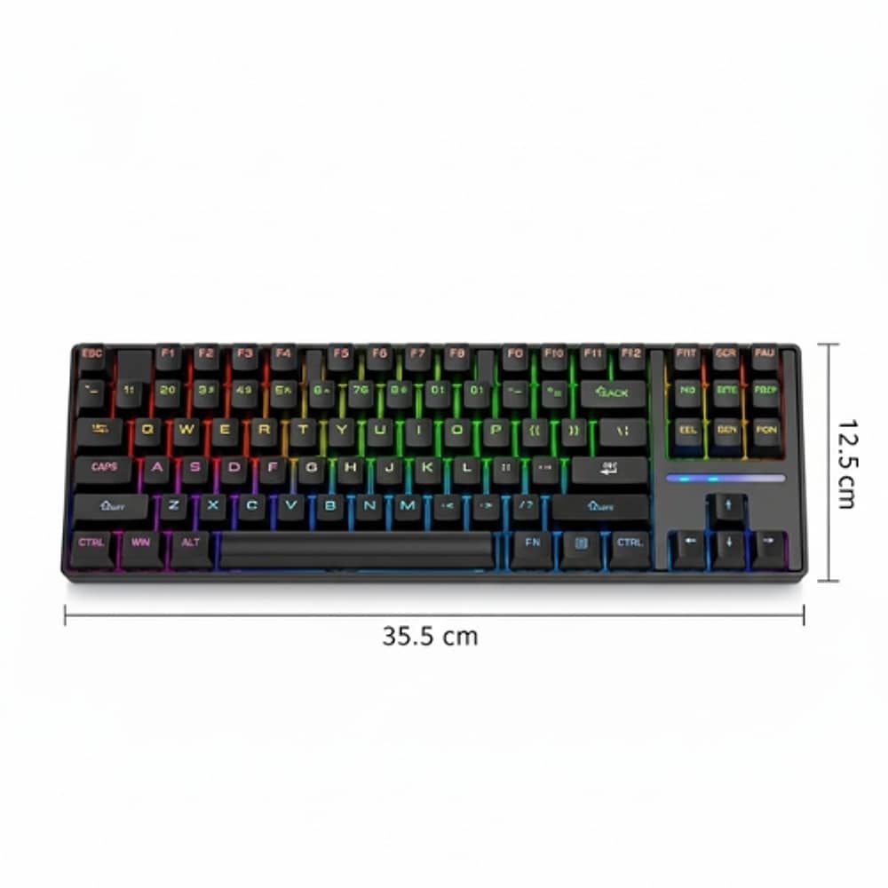 Teclado Gamer Sk16 Qwerty Con Luz Rgb 87 Teclas Mecanico image number 1.0