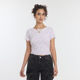Polera Crop Micro Pint Manga Corta Cuello Redondo Mujer Freedom