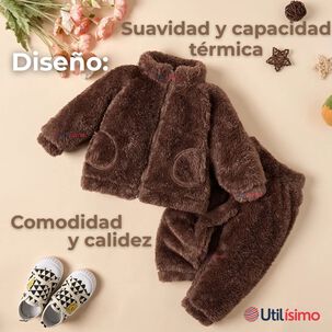 Conjunto Frizado Polar 2 Piezas Ni&ntilde;o Marron