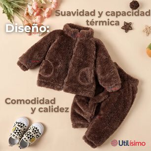 Conjunto Frizado Polar 2 Piezas Ni&ntilde;o Marron