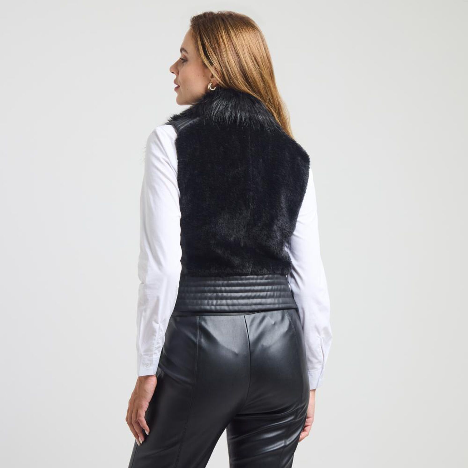 Chaqueta Ecocuero Sin Mangas Cuello Solapa Mujer Kimera image number 3.0