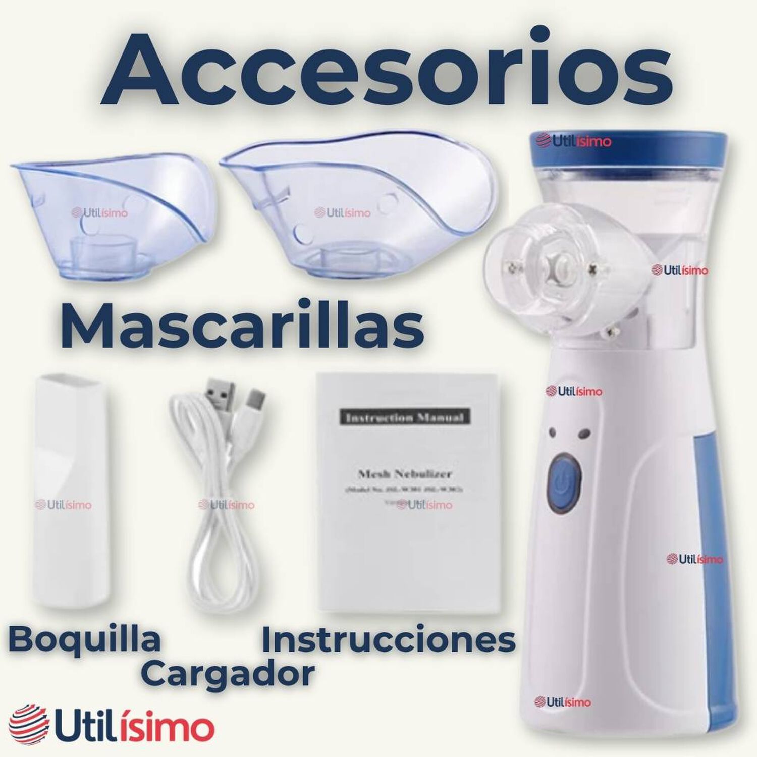 Nebulizador Port&aacute;til Bater&iacute;a Recargable Mesh Vaporizador Ni&ntilde;os Y Adultos image number 2.0