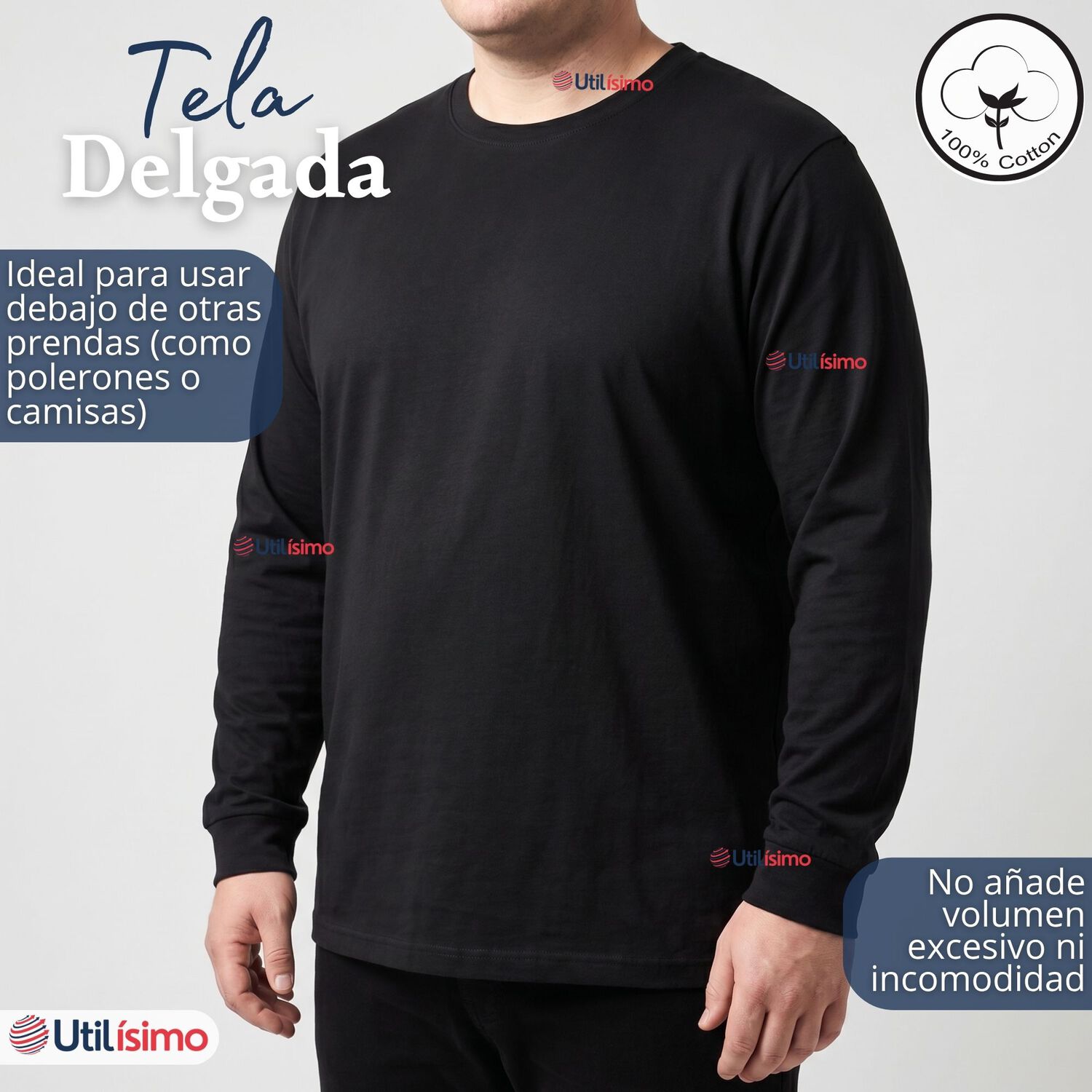 Polera Algod&oacute;n Manga Larga Cuello Redondo Primera Capa Hombre image number 5.0