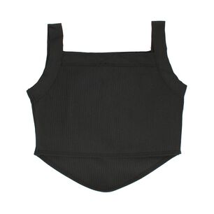 Polera Crop Basta En V Sin Mangas Cuello Recto Mujer Rolly Go