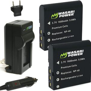Wasabi Power Battery (2 Unidades) Y Cargador Para Kodak Lb-060 Y Kodak Az361, Az362, Az421, Az422, Az521, Az522, Az525, Az526, Az527, Az528