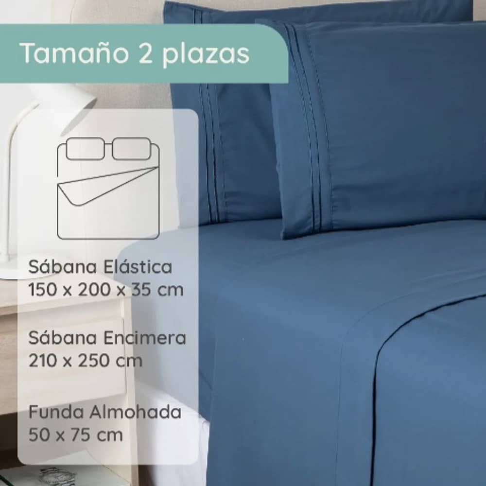 Sabana 1800 King Ultra Suave + Funda Bordada. Gris image number 2.0