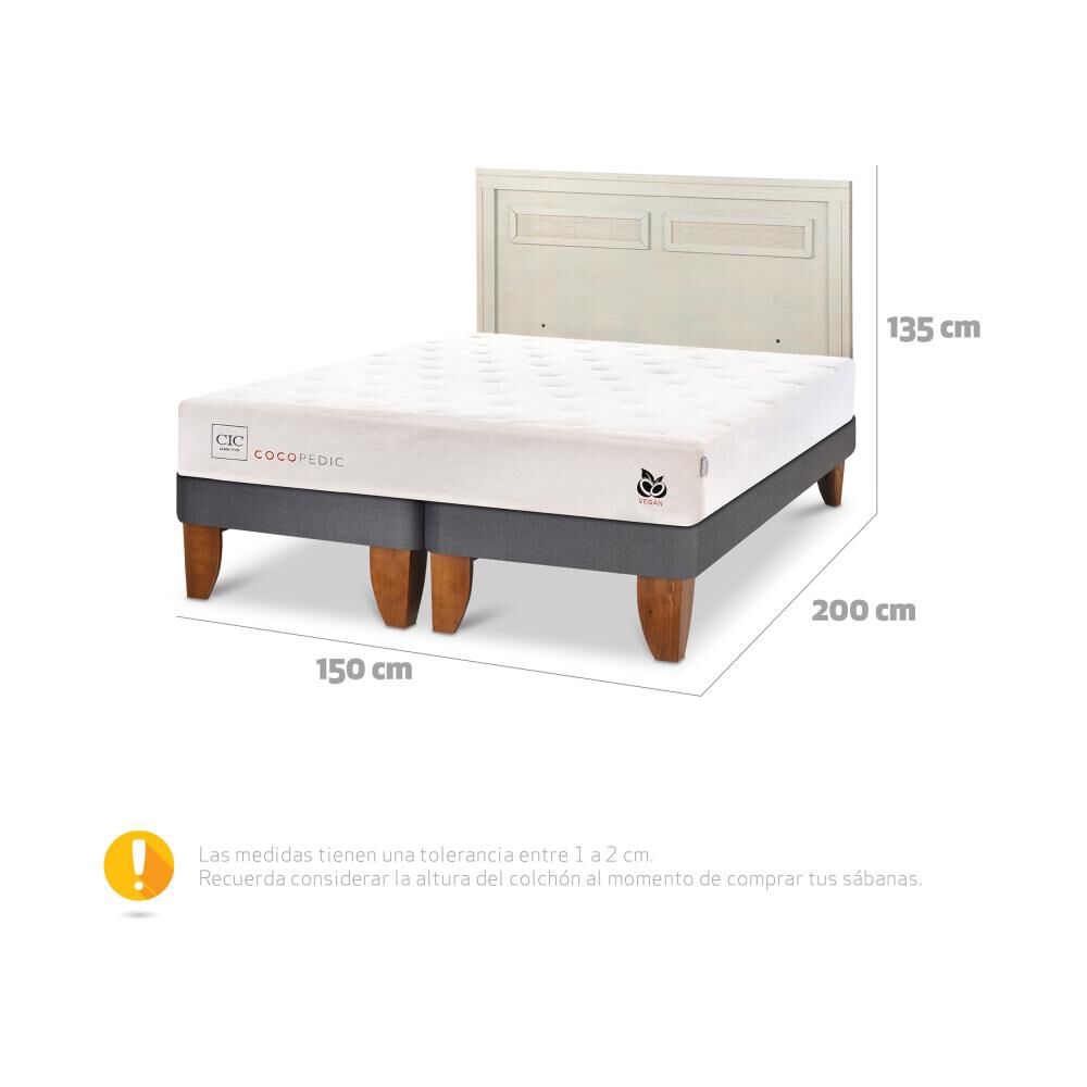 Cama Europea Cic Cocopedic / 2 Plazas / Base Dividida + Respaldo image number 6.0