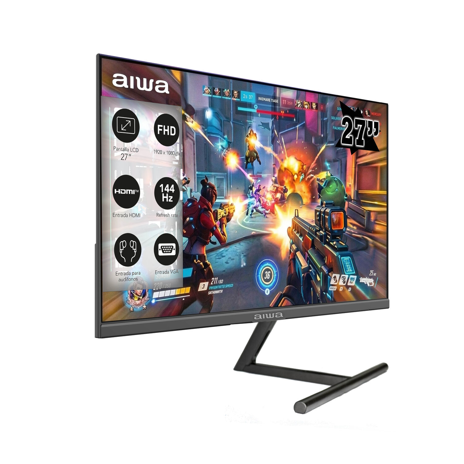 Monitor Gamer Aiwa 144hz Pantalla Lcd 27'' Fhd Aw-mk27 image number 1.0