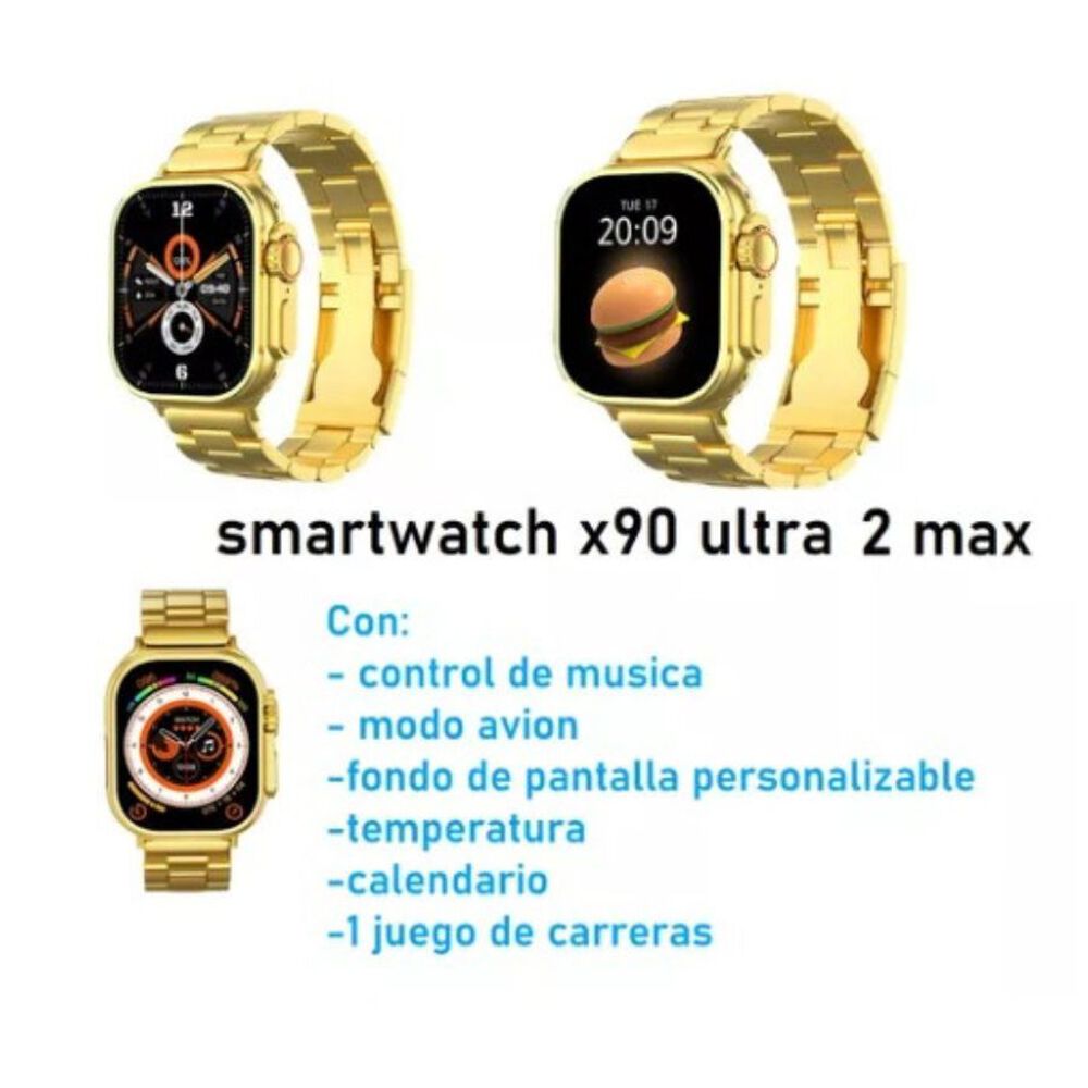 Reloj Smartwatch Inteligente X90 Ultra Max 2 Acero Dorado image number 4.0